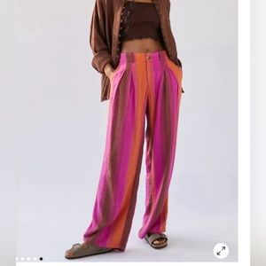 Urban Outfitters Low Rise Wide Leg Pink and Orange Pants